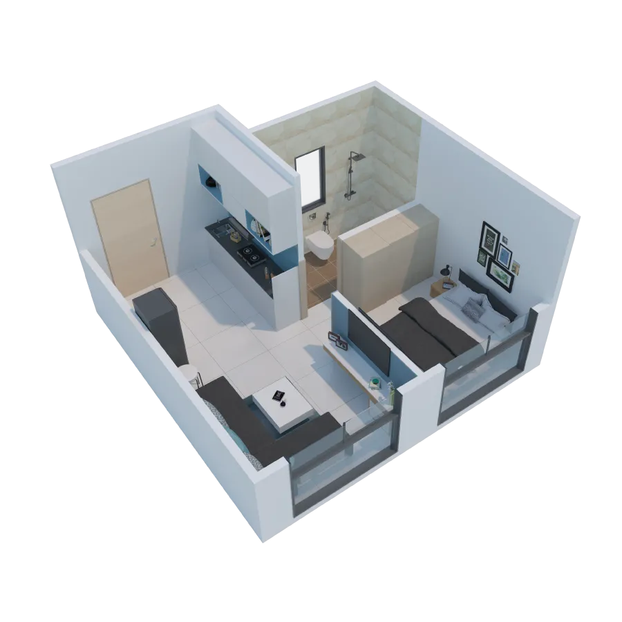 1BHK · Semi Furnished · Builder Floor